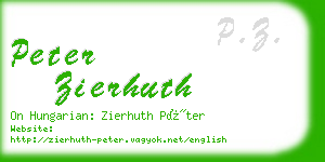 peter zierhuth business card